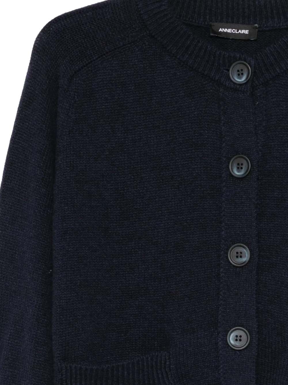 anne claire patch-pocket button-up cardigan Blauw