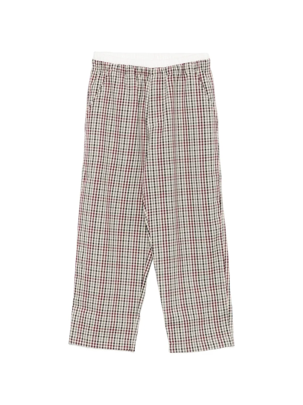 LALALU check-pattern elasticated-waist trousers - Rosso