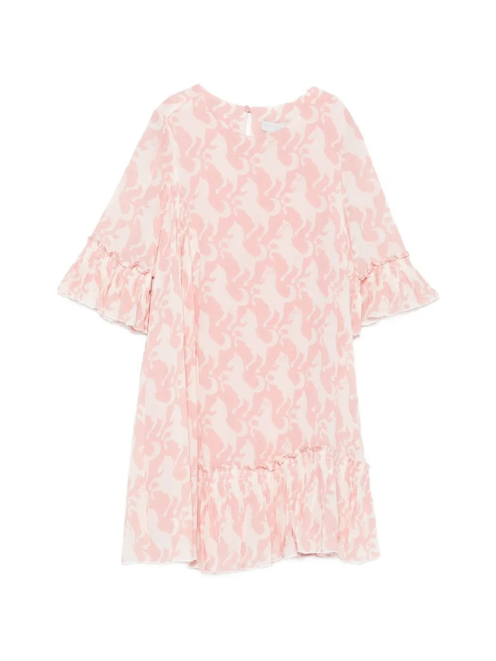 Stella McCartney Kids horse-print ruffled dress - Rosa