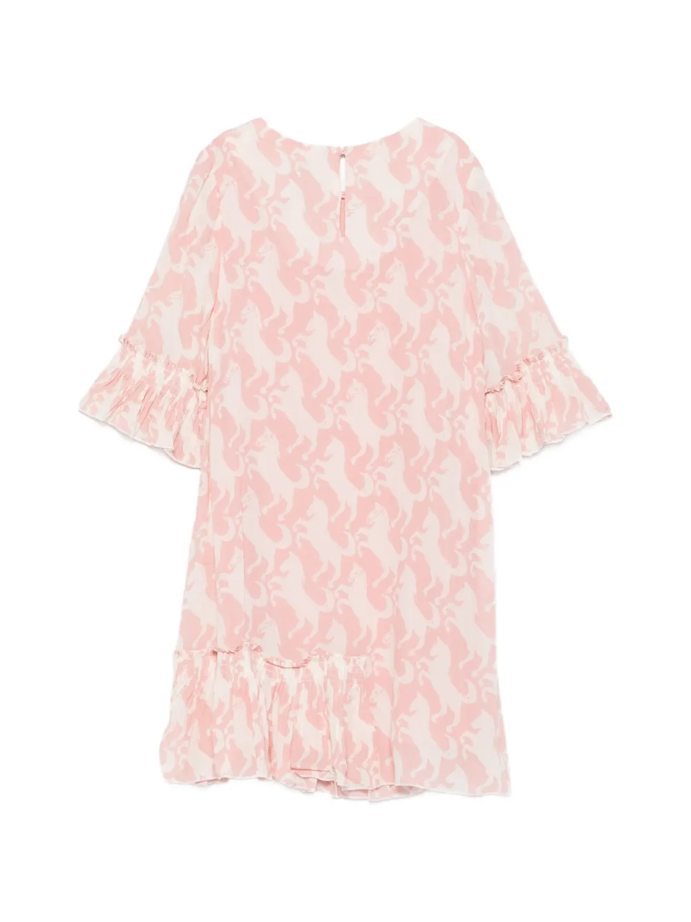 Stella McCartney Kids Jurk met ruches en paardenprint Roze