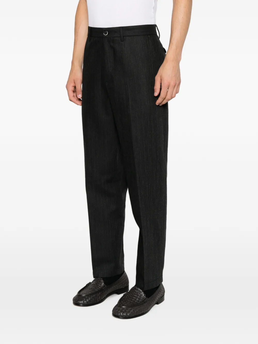 Barena Straight broek met visgraatpatroon Grijs