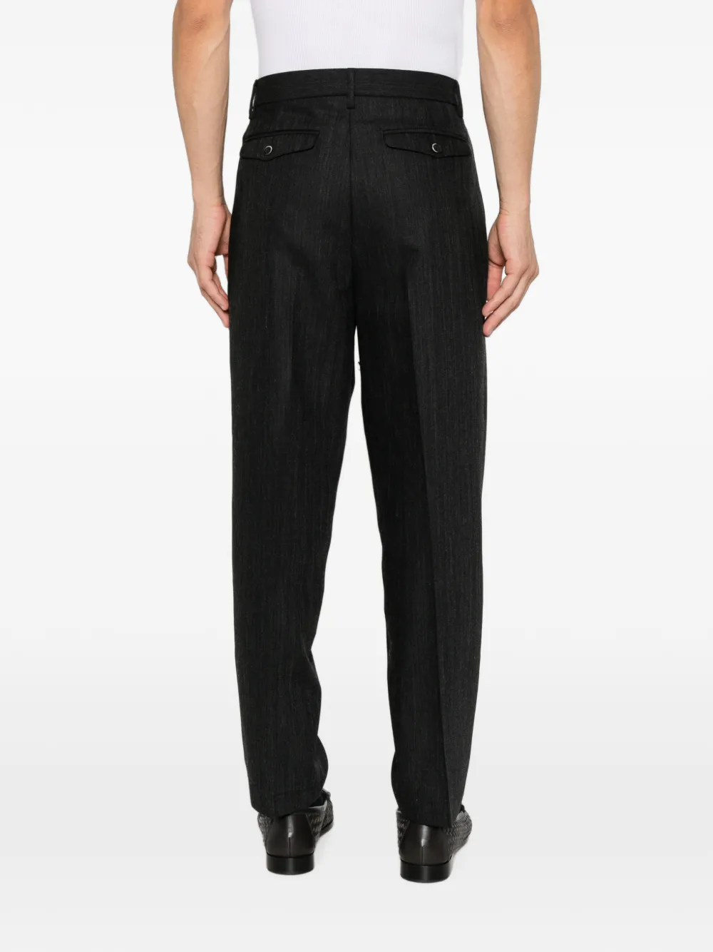 Barena Straight broek met visgraatpatroon Grijs