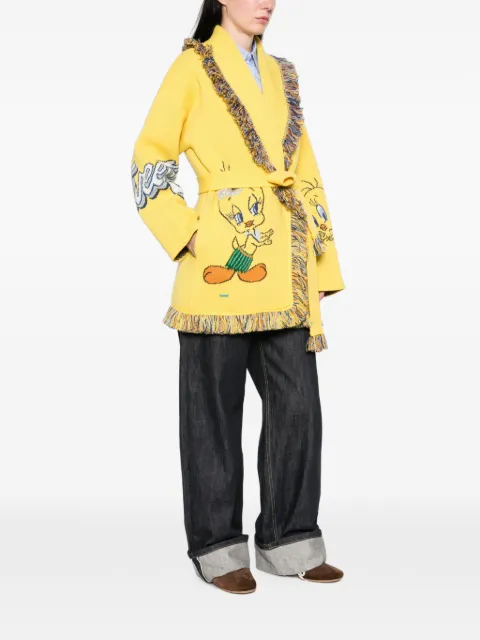 Alanui fringed Tweety-intarsia cardigan