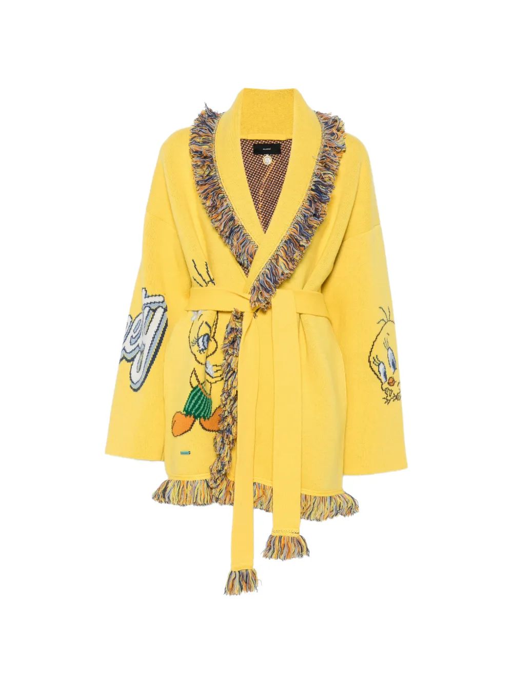 Alanui fringed Tweety-intarsia cardigan