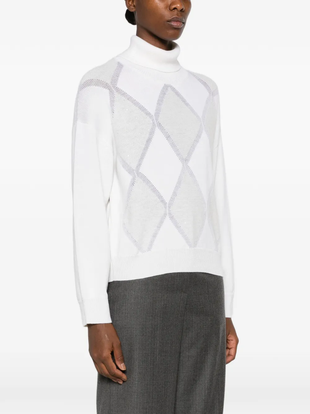 Peserico Coltrui met argyle-patroon Wit