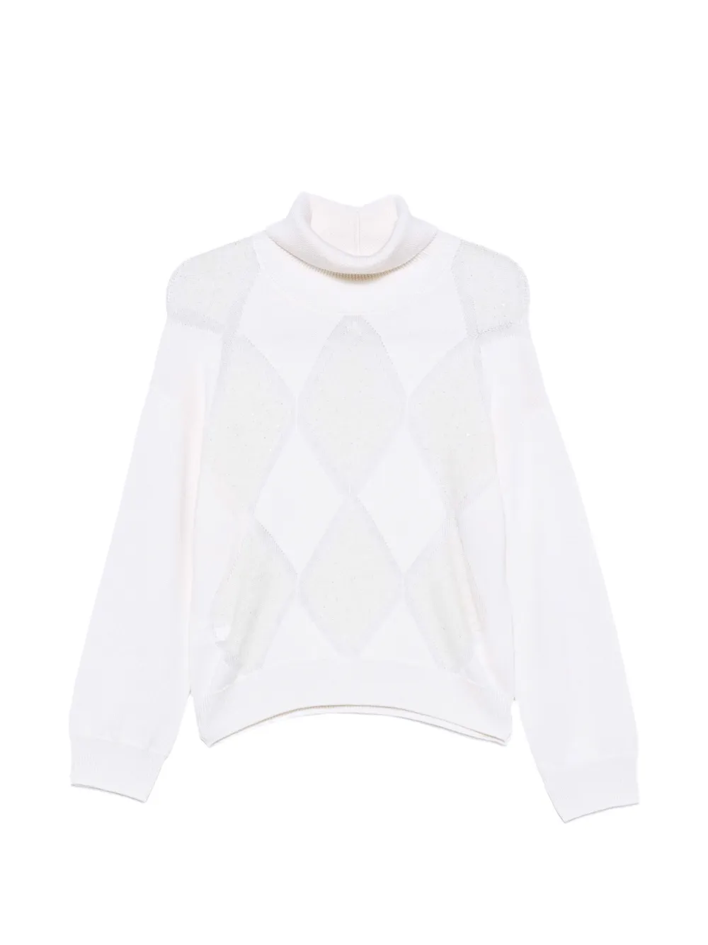 Peserico argyle roll-neck sweater