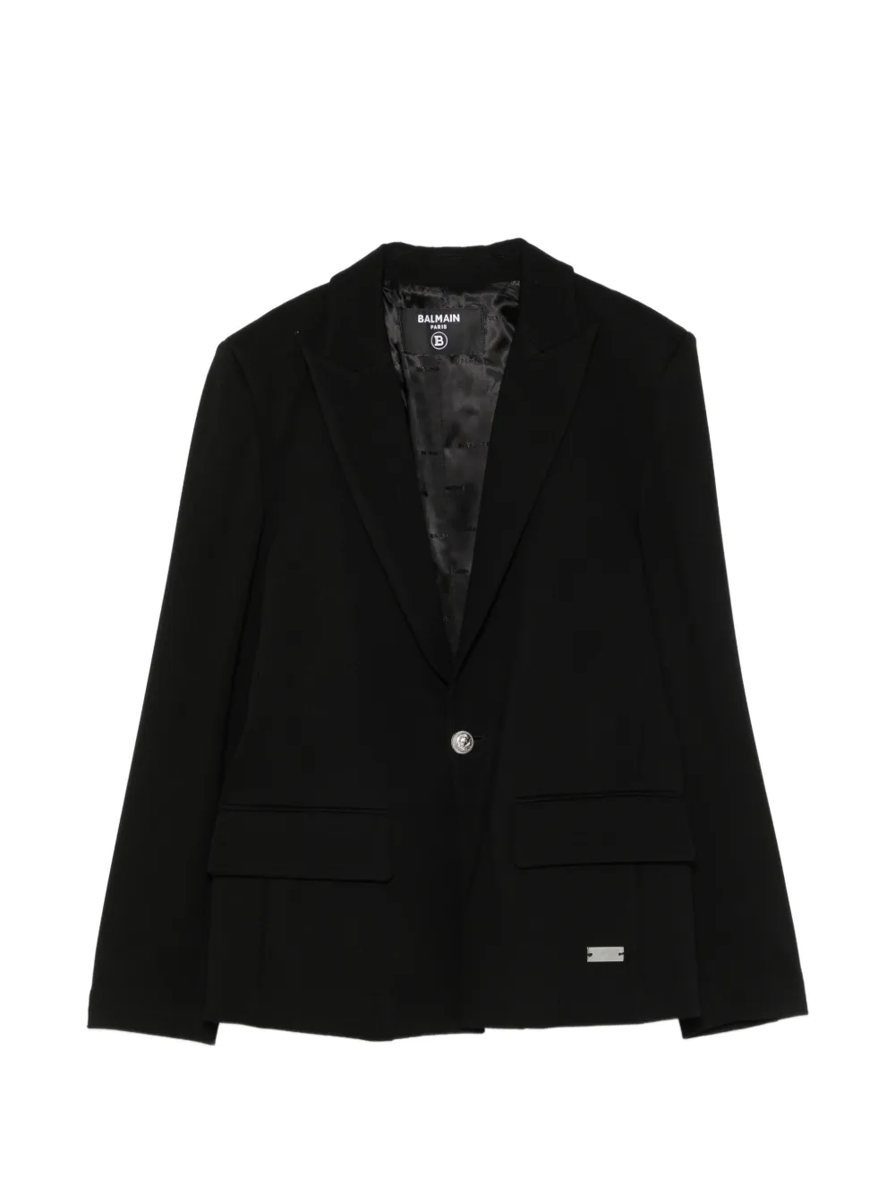 Balmain Kids logo-plaque blazer - Nero