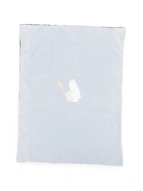 LALALU bear-appliqué ribbed blanket