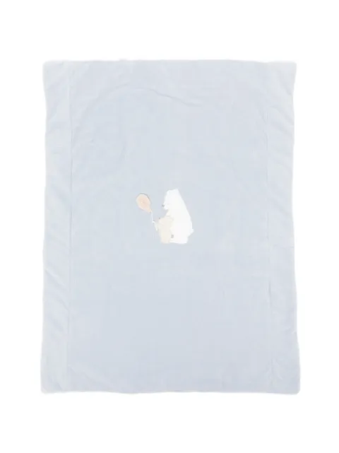 LALALU bear-appliqué ribbed blanket
