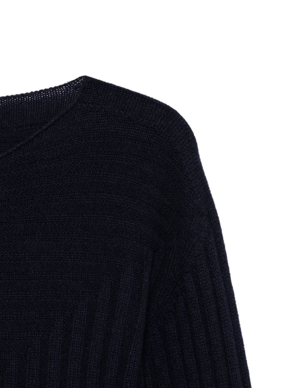 Emporio Armani Ribgebreide trui met boothals Blauw