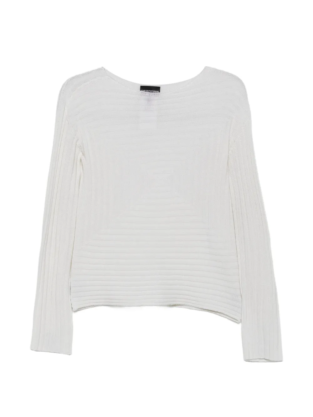 Emporio Armani ribbed geometric-knit sweater - Blu
