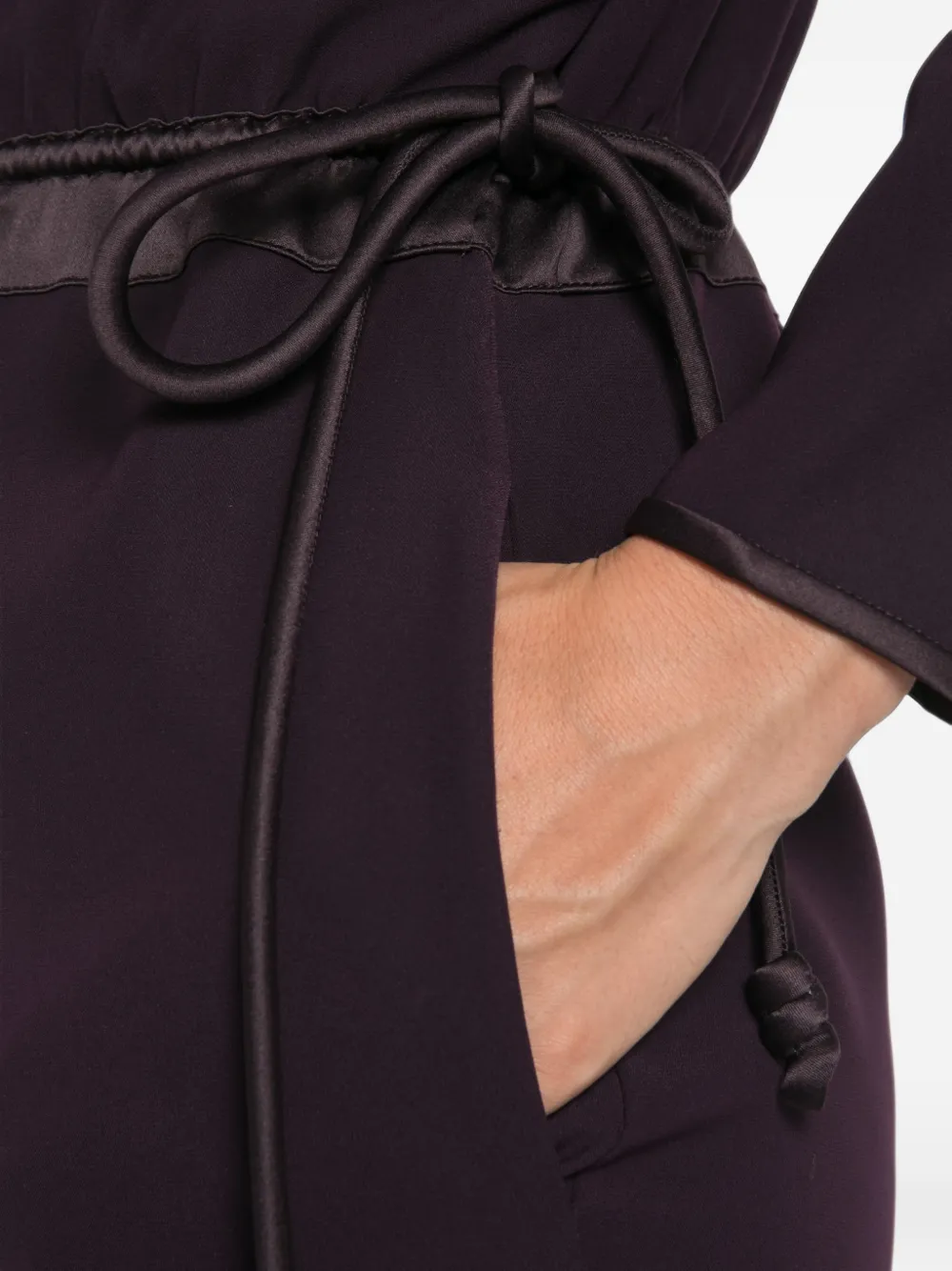 Emporio Armani Drawstring-waist Long-sleeve Dress in Purple, view 5