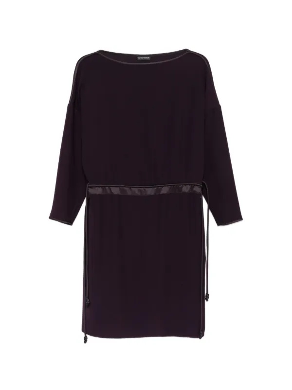 Emporio Armani Drawstring-waist Long-sleeve Dress in Purple