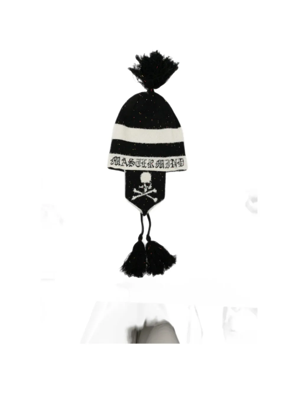 Mastermind Japan Tweed muts met doodskopprint Zwart