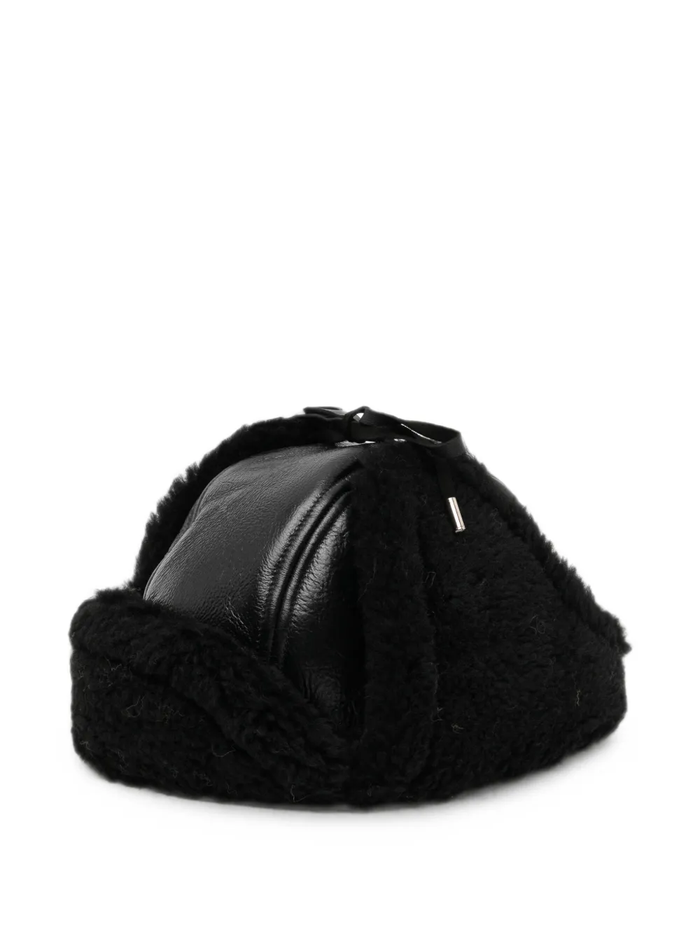 Mastermind World shearling-trim leather pilot hat - Nero