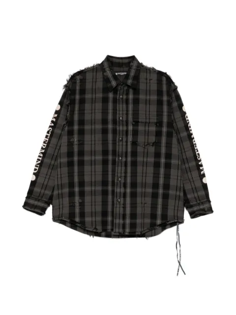 Mastermind World check frayed shirt