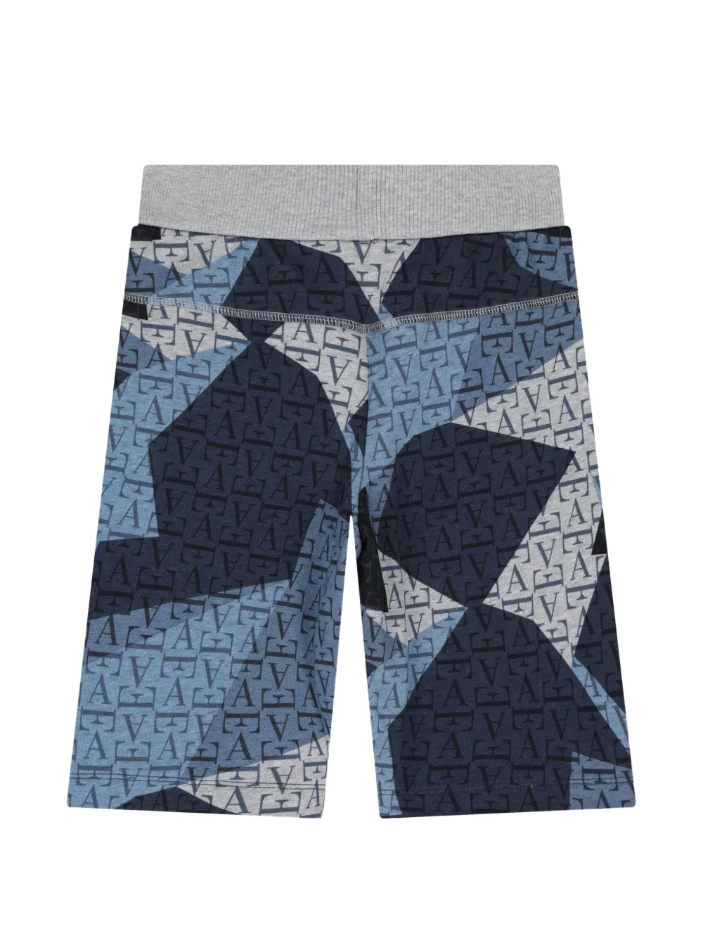 Emporio Armani Kids Shorts met geometrisch patroon en logoprint Blauw