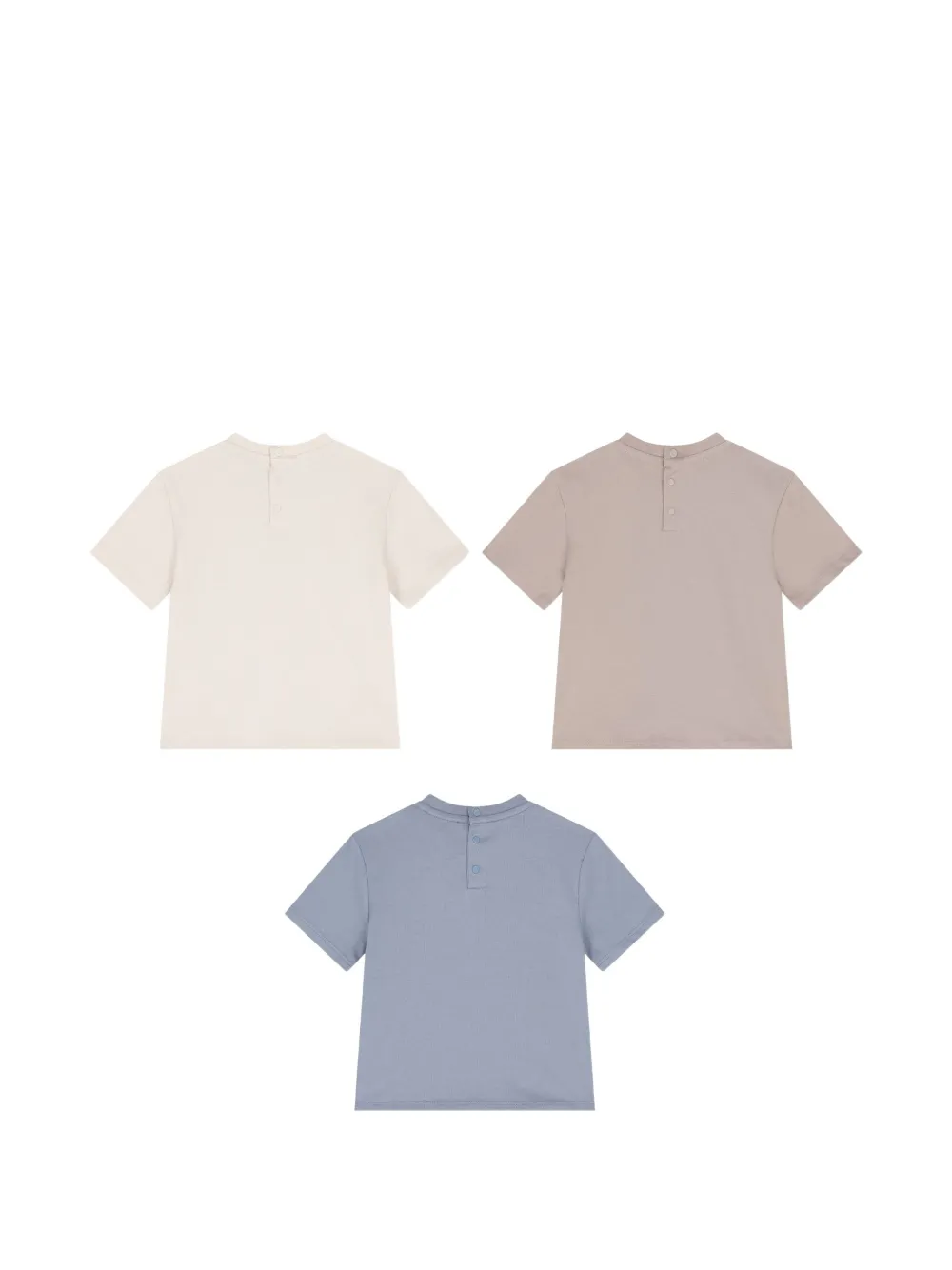 Emporio Armani Kids Drie T-shirts met logoprint Beige