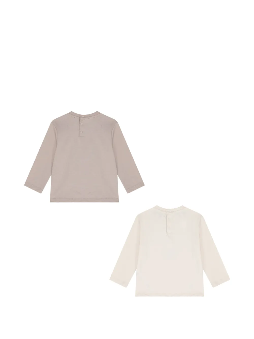 Emporio Armani Kids Twee T-shirts met lange mouwen en logo-print Bruin