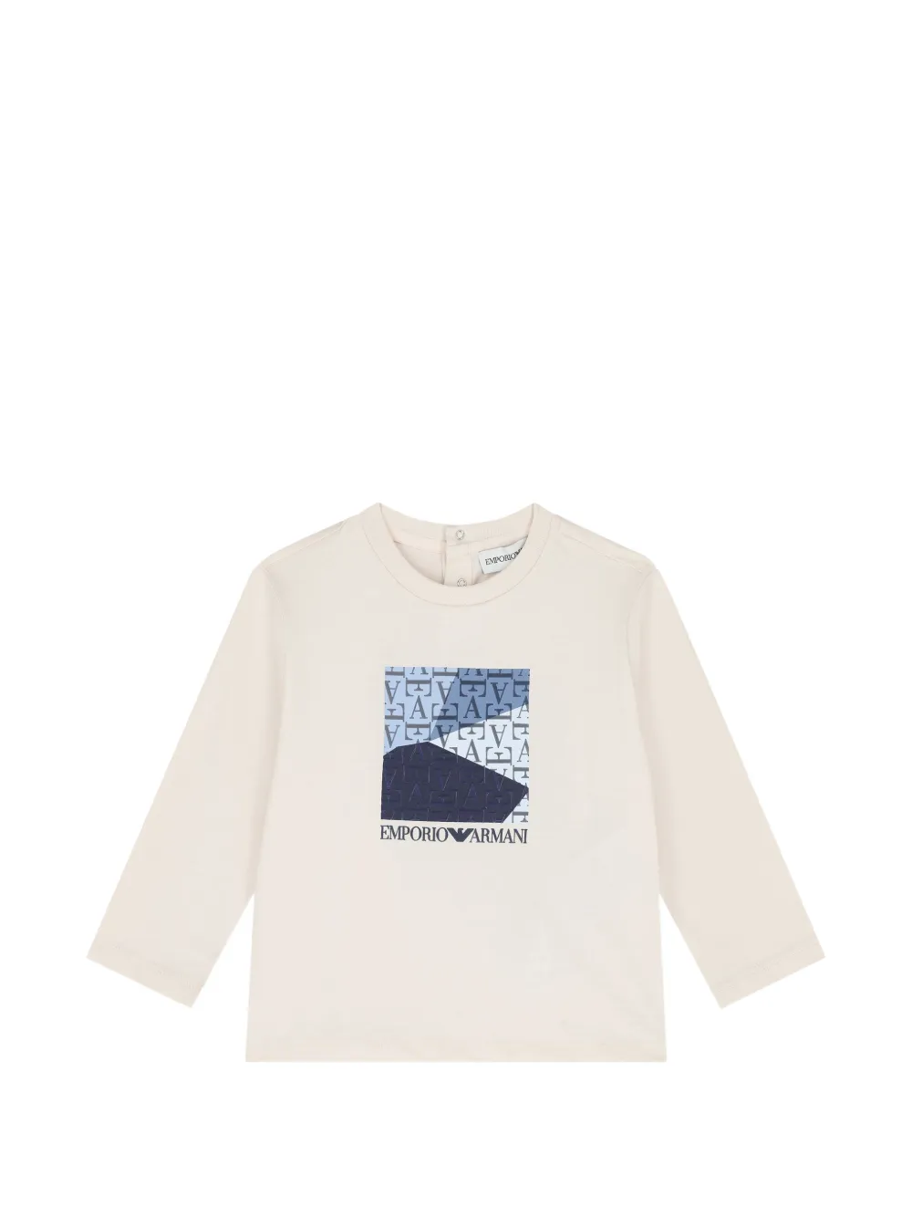 Emporio Armani Kids Twee T-shirts met lange mouwen en logo-print Bruin