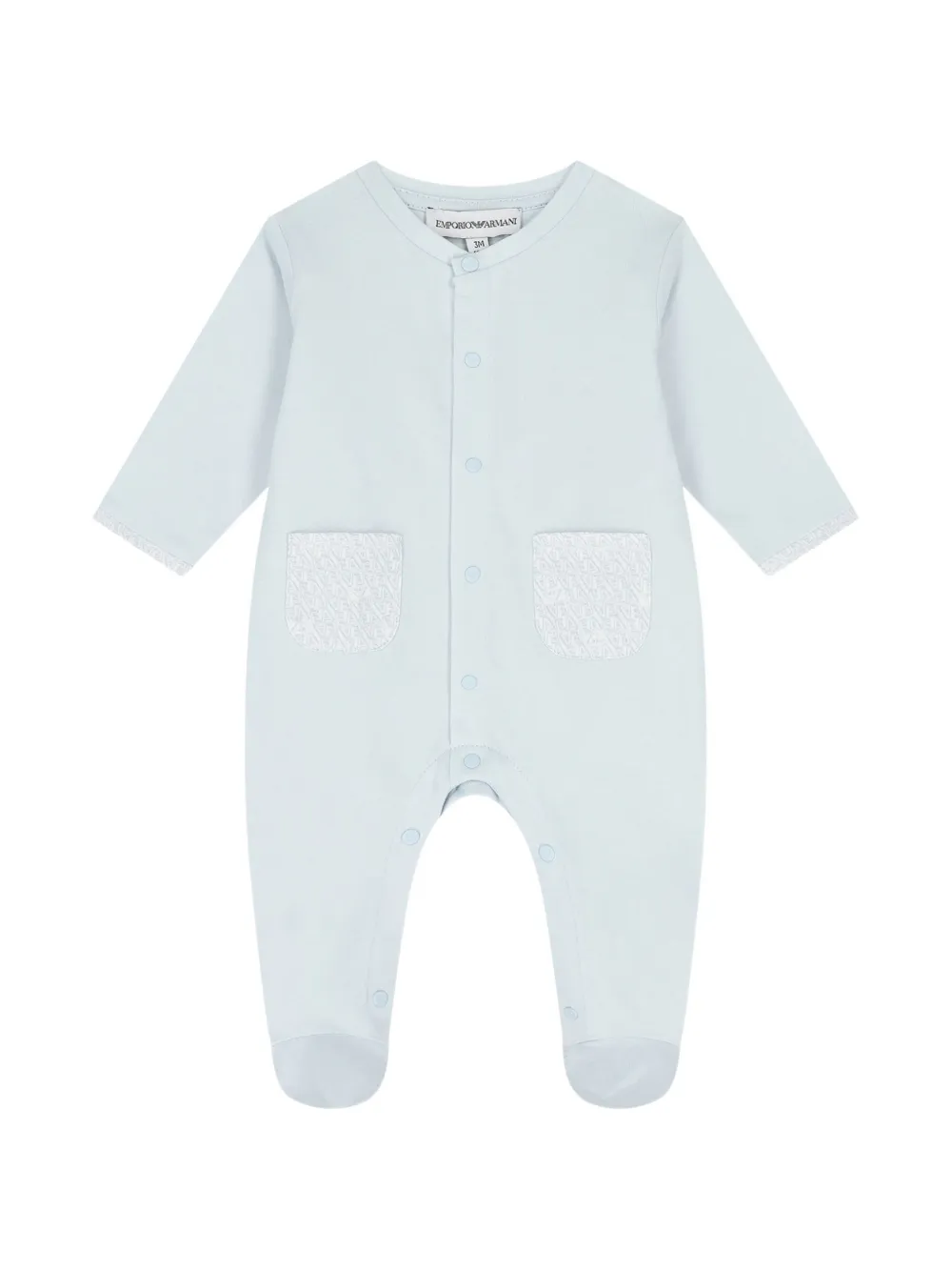 Emporio Armani Kids Twee rompers met logo-patch Blauw