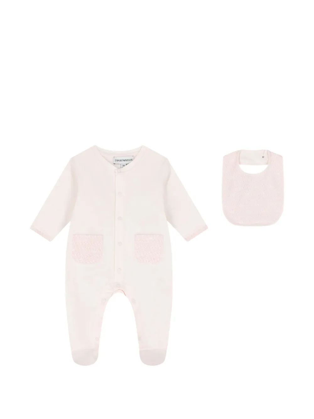 Emporio Armani Kids Set tutina con stampa logo (3 pz) - Rosa