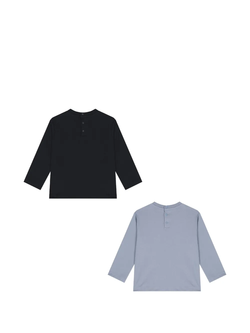 Emporio Armani Kids Twee T-shirts met lange mouwen en logoprint Blauw