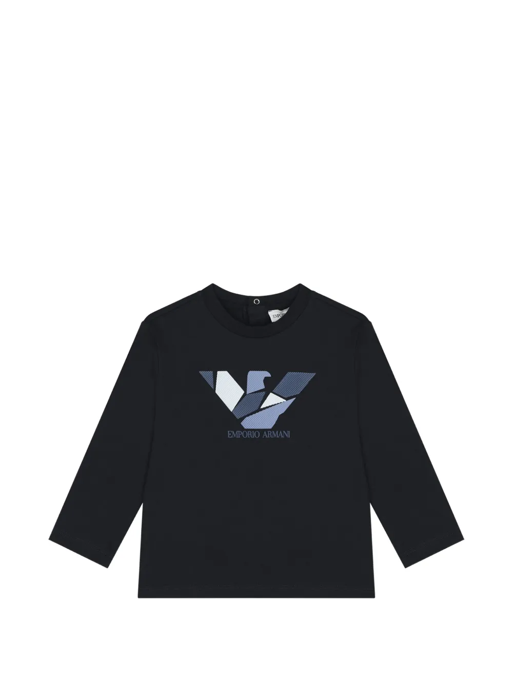 Emporio Armani Kids Twee T-shirts met lange mouwen en logoprint Blauw