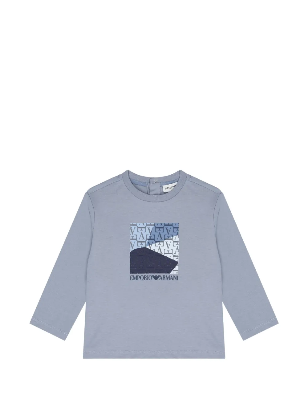 Emporio Armani Kids Twee T-shirts met lange mouwen en logoprint Blauw