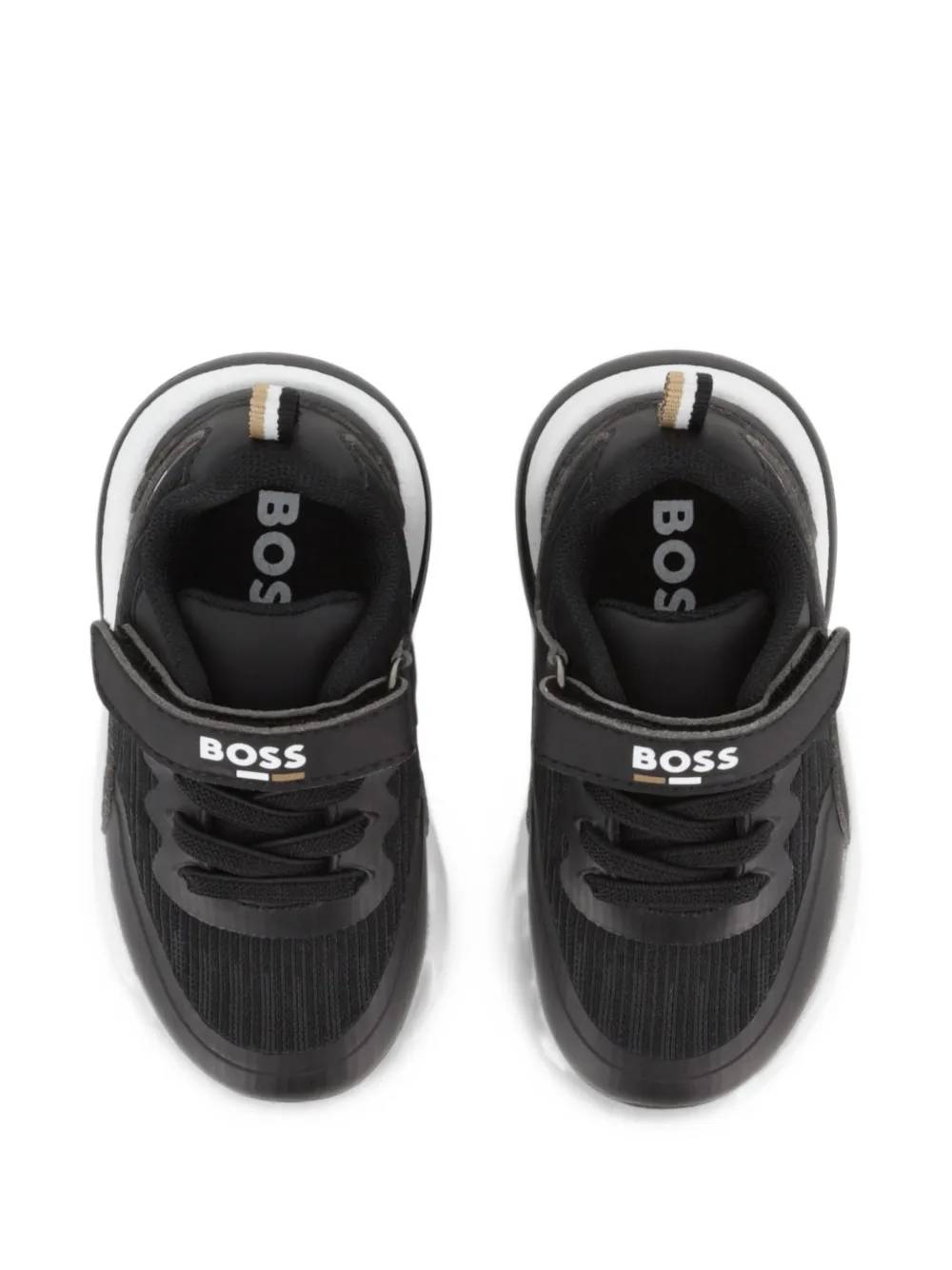 BOSS Kidswear touch-strap sneakers Zwart
