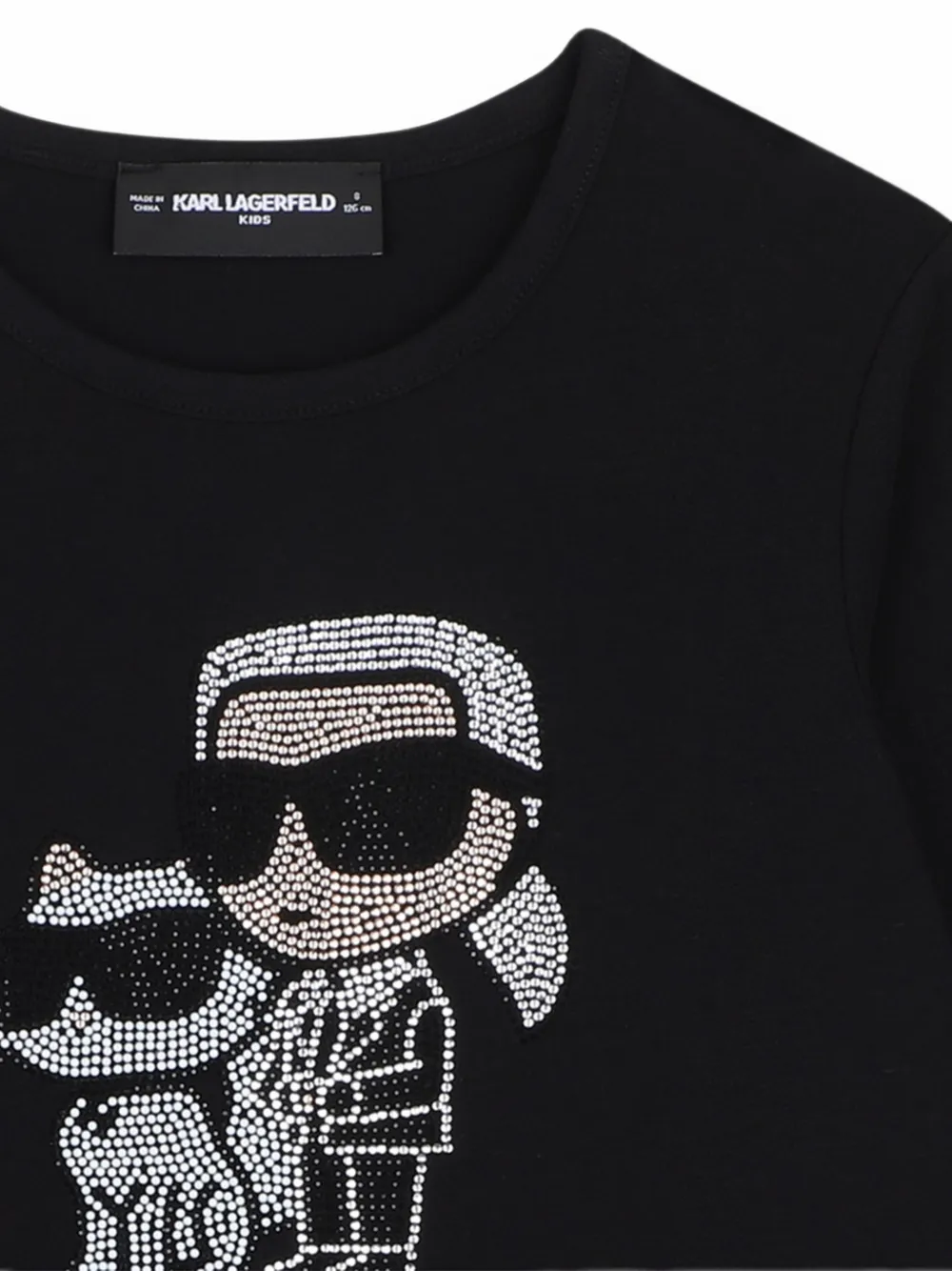 Karl Lagerfeld Kids T-shirt verfraaid met stras Zwart