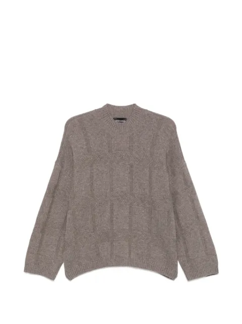 Emporio Armani check-pattern cable-knit sweater