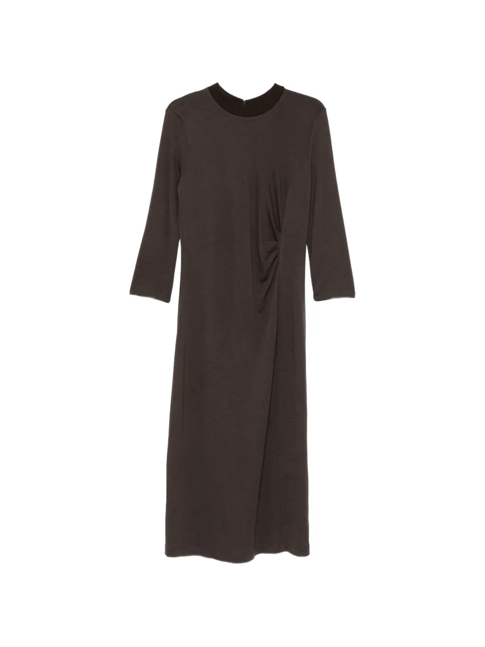 Peserico ruched three-quarter sleeve midi dress