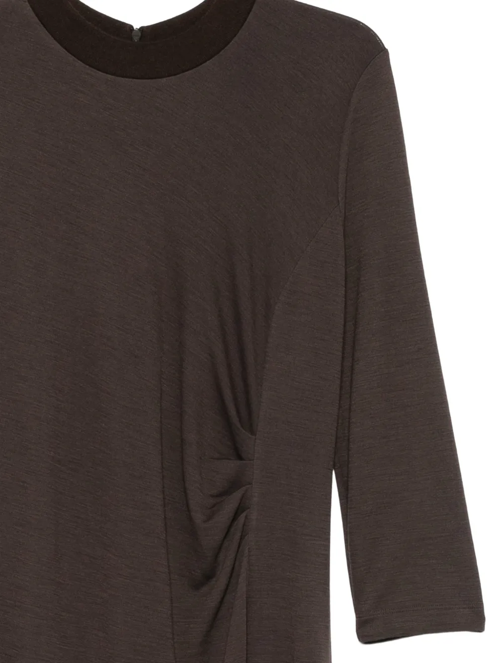 Peserico Midi-jurk met cropped mouwen Bruin