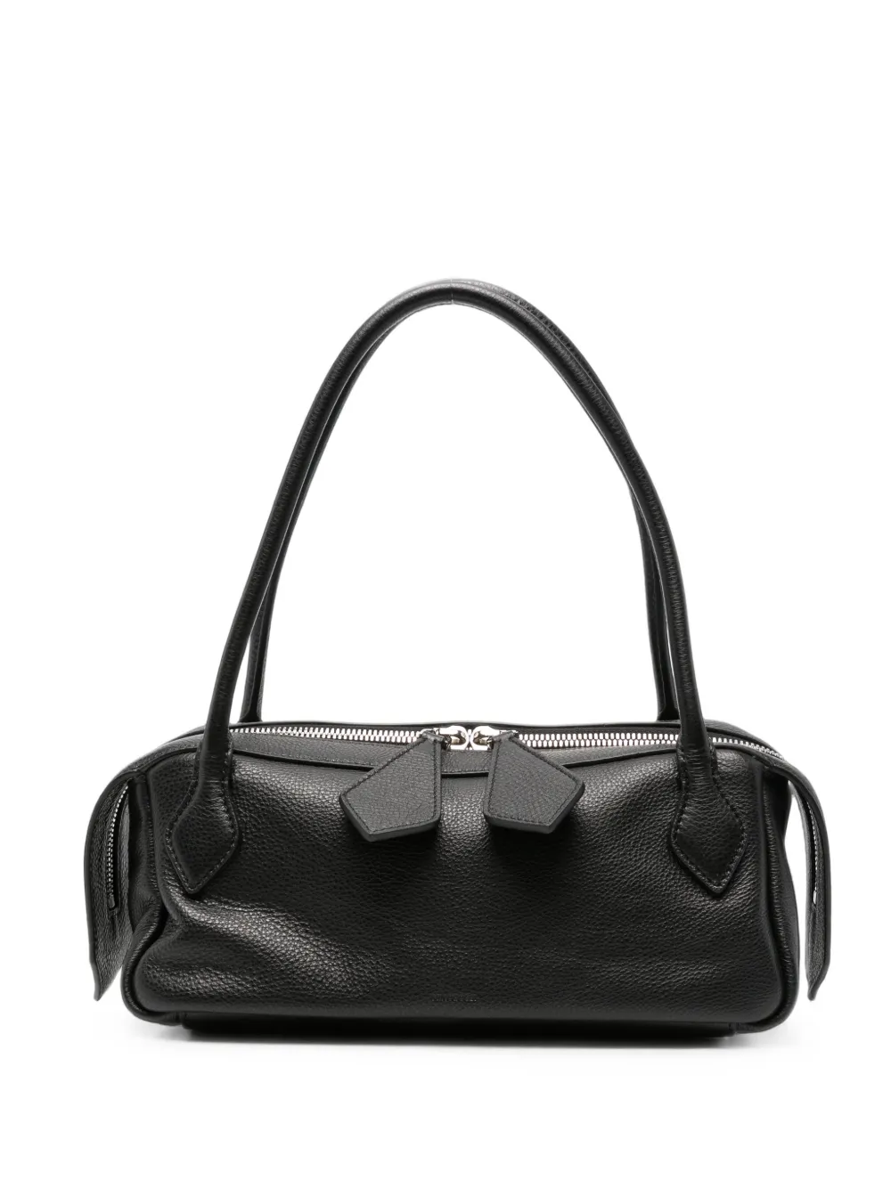 Minobossi Small Anna Leather Shoulder Bag In Black
