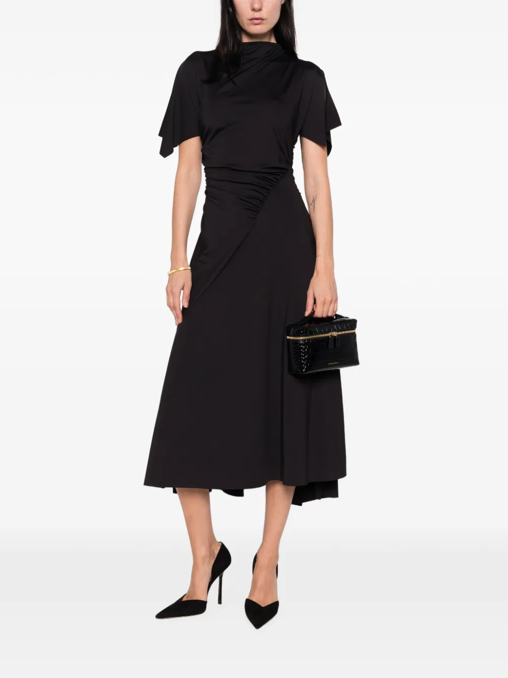 Victoria Beckham Jurk met asymmetrische afwerking Zwart