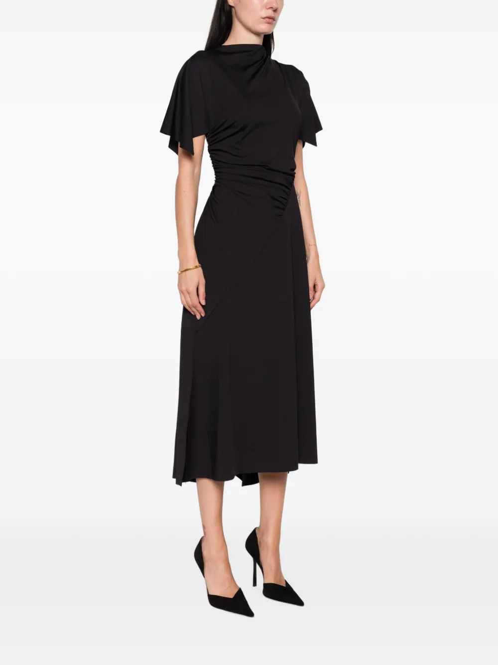 Victoria Beckham Jurk met asymmetrische afwerking Zwart