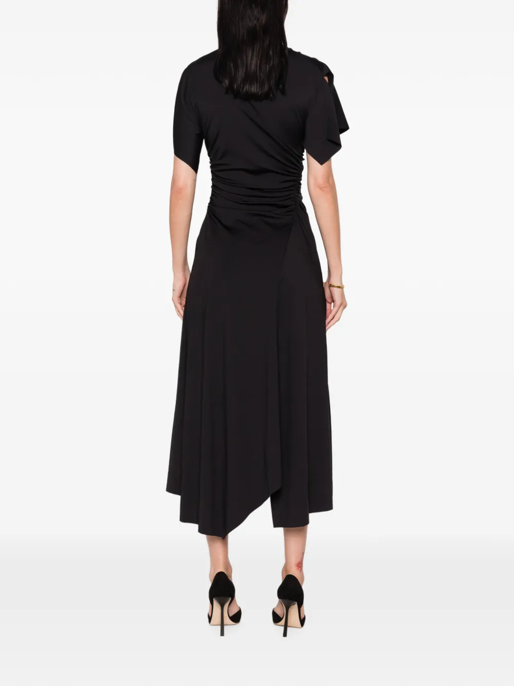 Victoria Beckham Jurk met asymmetrische afwerking Zwart