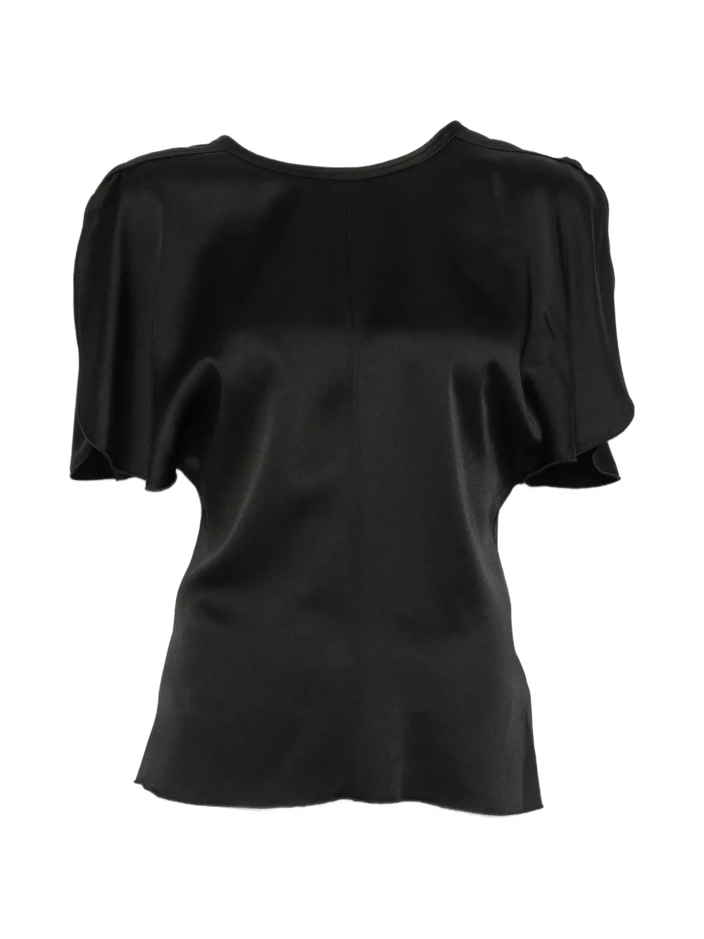 Victoria Beckham Top satinato con cut-out - Nero