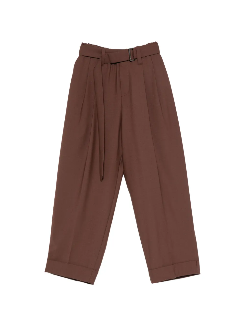 Brunello Cucinelli belted pleated trousers - Marrone