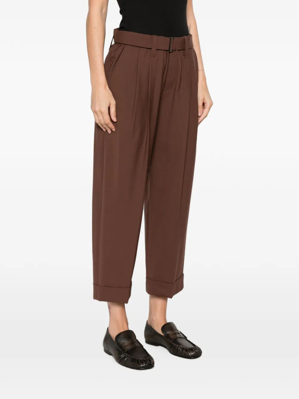 Brunello Cucinelli Plooibroek met ceintuur Bruin