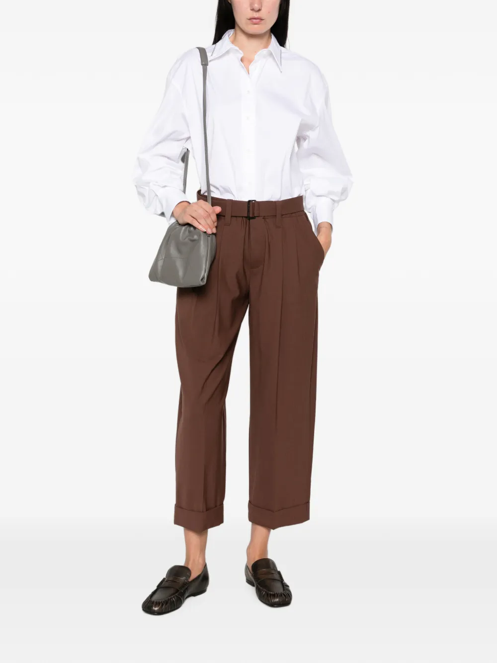 Brunello Cucinelli Plooibroek met ceintuur Bruin
