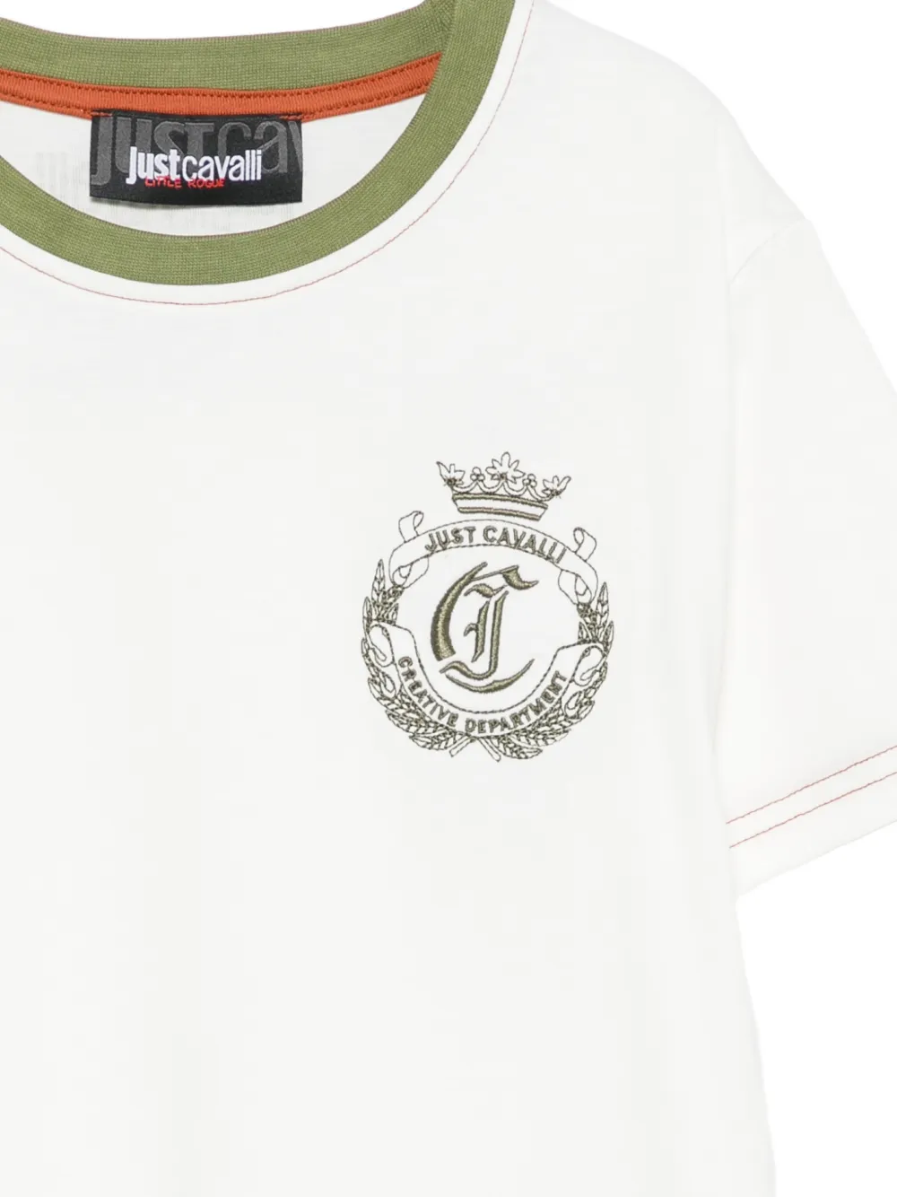 Roberto Cavalli Junior T-shirt met geborduurd logo Wit
