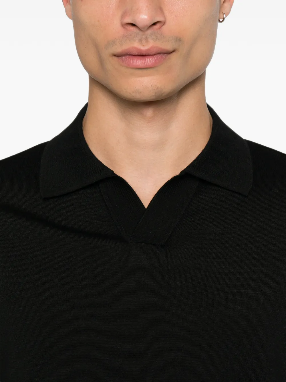 Paolo Pecora Poloshirt met lange mouwen Zwart