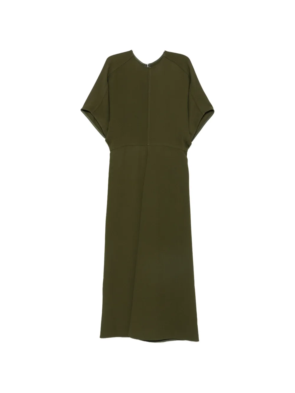 Victoria Beckham Eleanor Short-sleeve Midi Dress In 그린