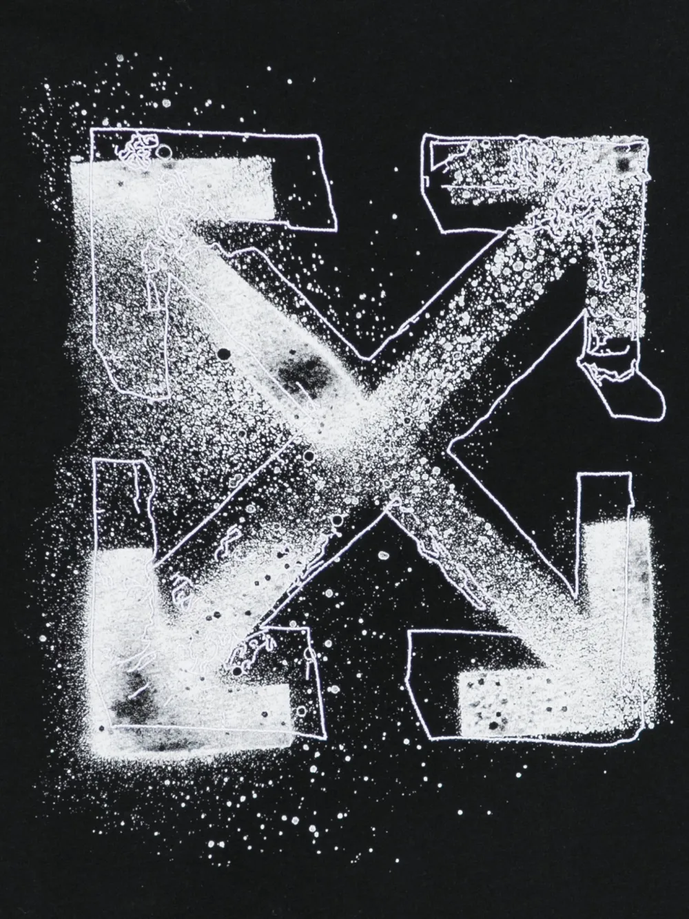 Off-White Kids T-shirt met spuitbusverf effect Zwart