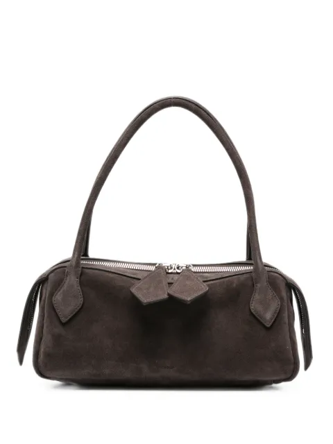 MINOBOSSI zip-up suede shoulder bag
