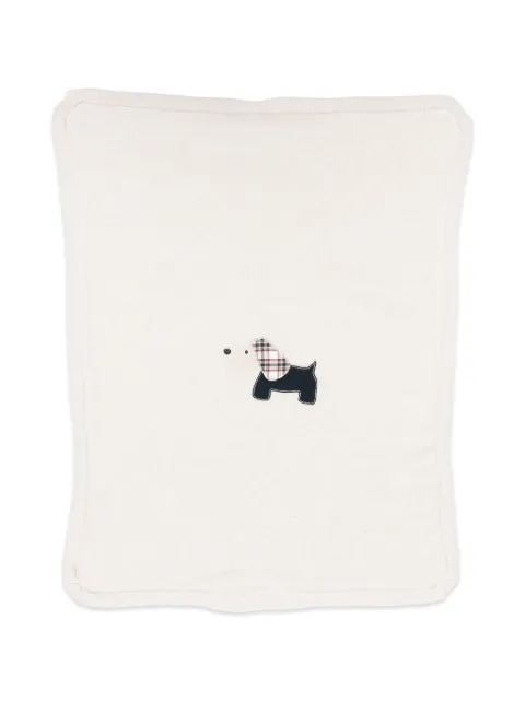 LALALU dog-patch ribbed-trim blanket