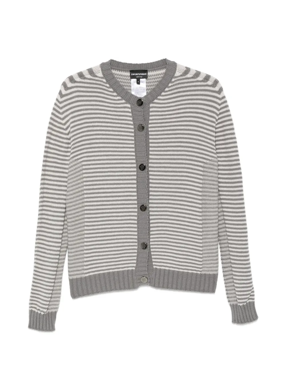 Emporio Armani striped button-up cardigan - Grigio
