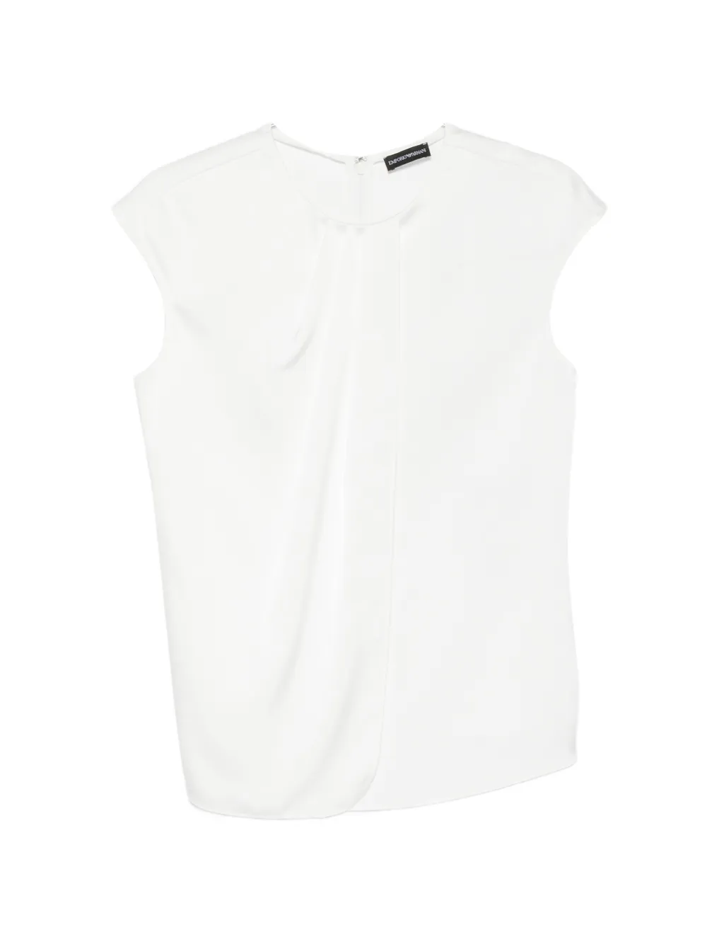 Emporio Armani pleated cap-sleeve blouse - Bianco